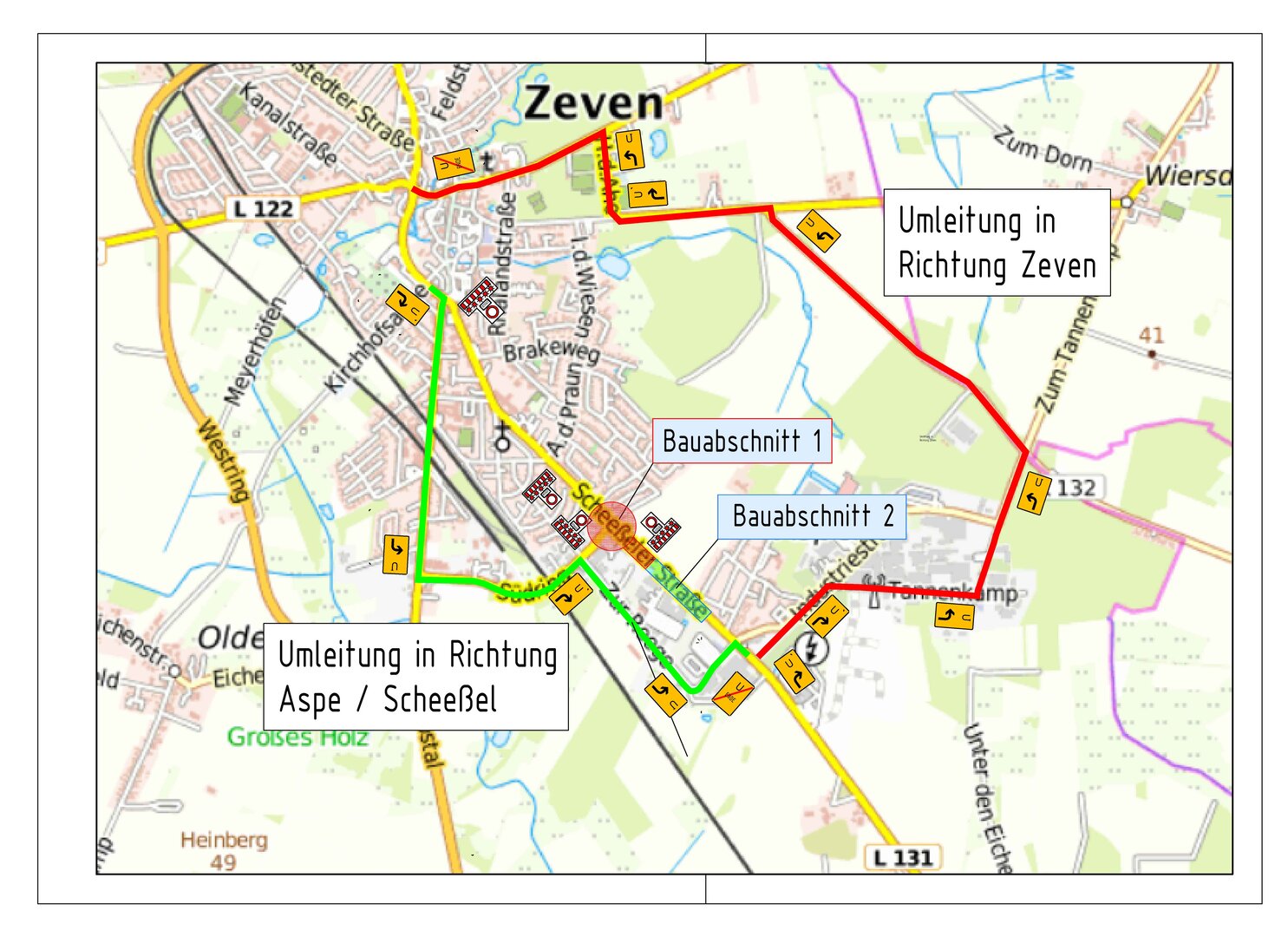 L131: In Zeven stratet der Neubau des Kreisel „Bauernwald“